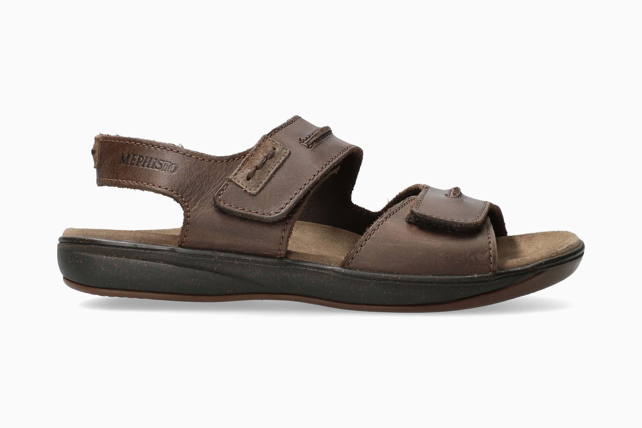 MEPHISTO SAGUN | Men Sandals Dark Brown Leather Nubuck  display picture 1