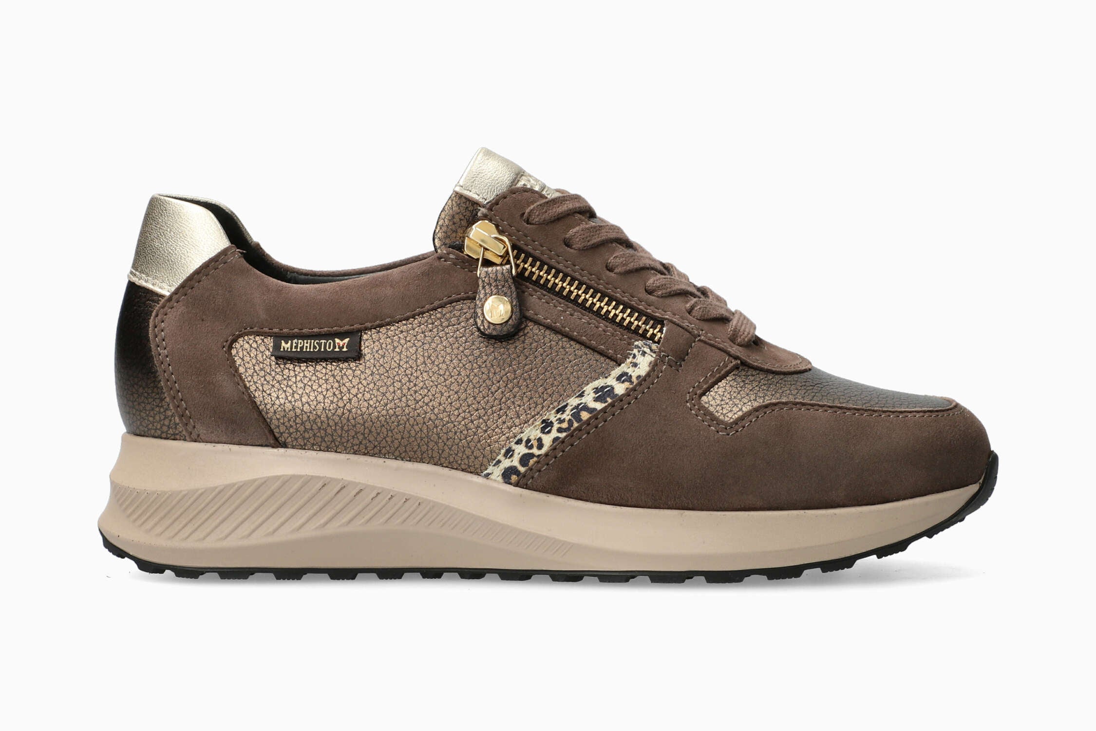 MEPHISTO KIM | Vrouwen Sneaker Kastanjebruin Leer Velouwen