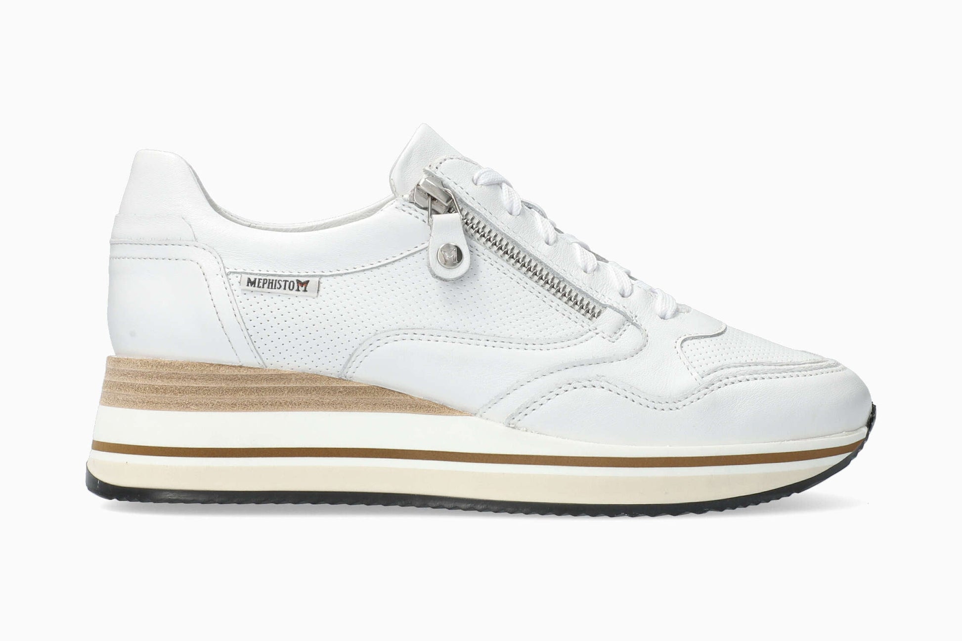 MEPHISTO OLIMPIA Women Sneaker White Leather Smooth Mephisto