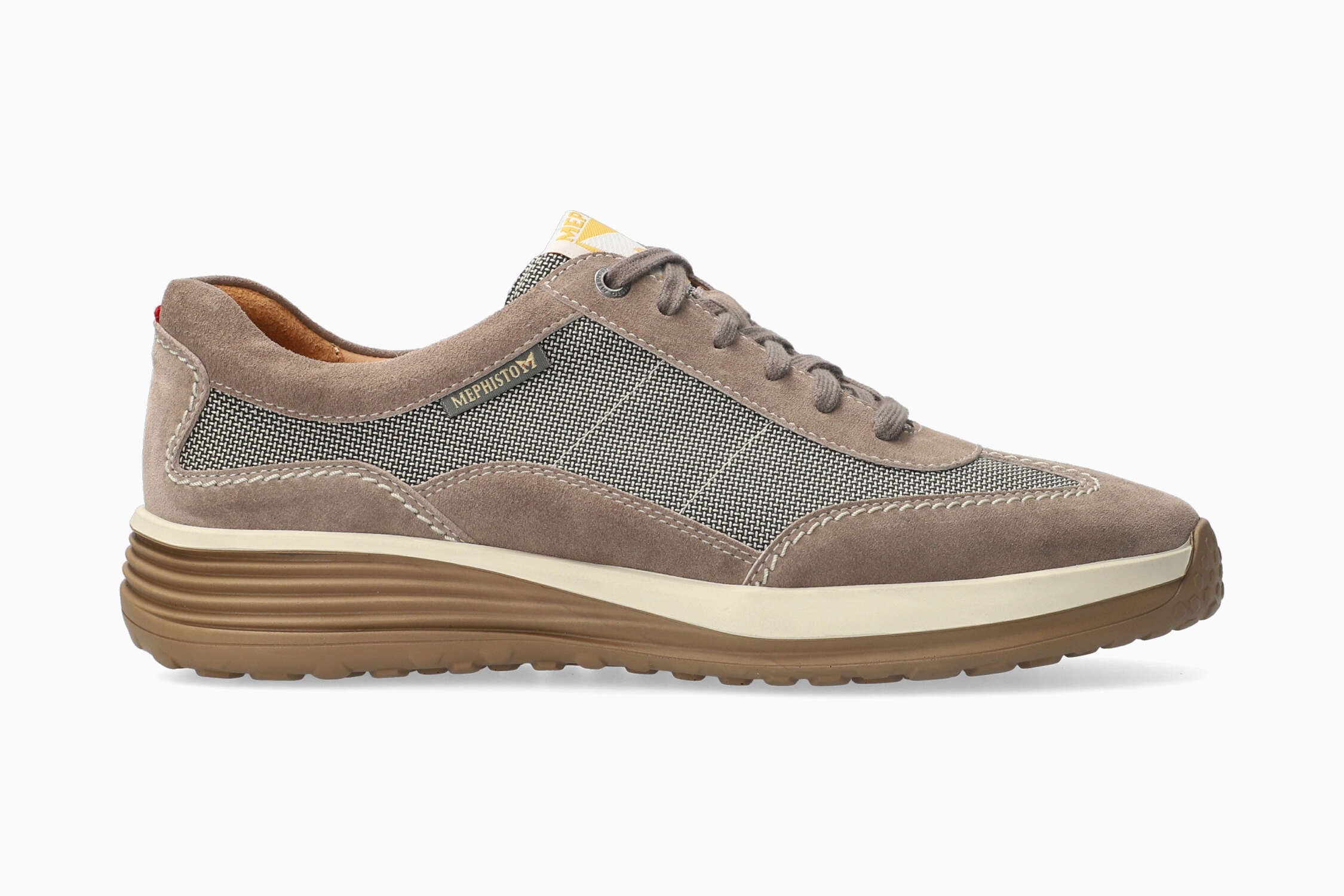 MEPHISTO STEVE AIR | Homme Sneaker Gris Cuir Textile Velours
