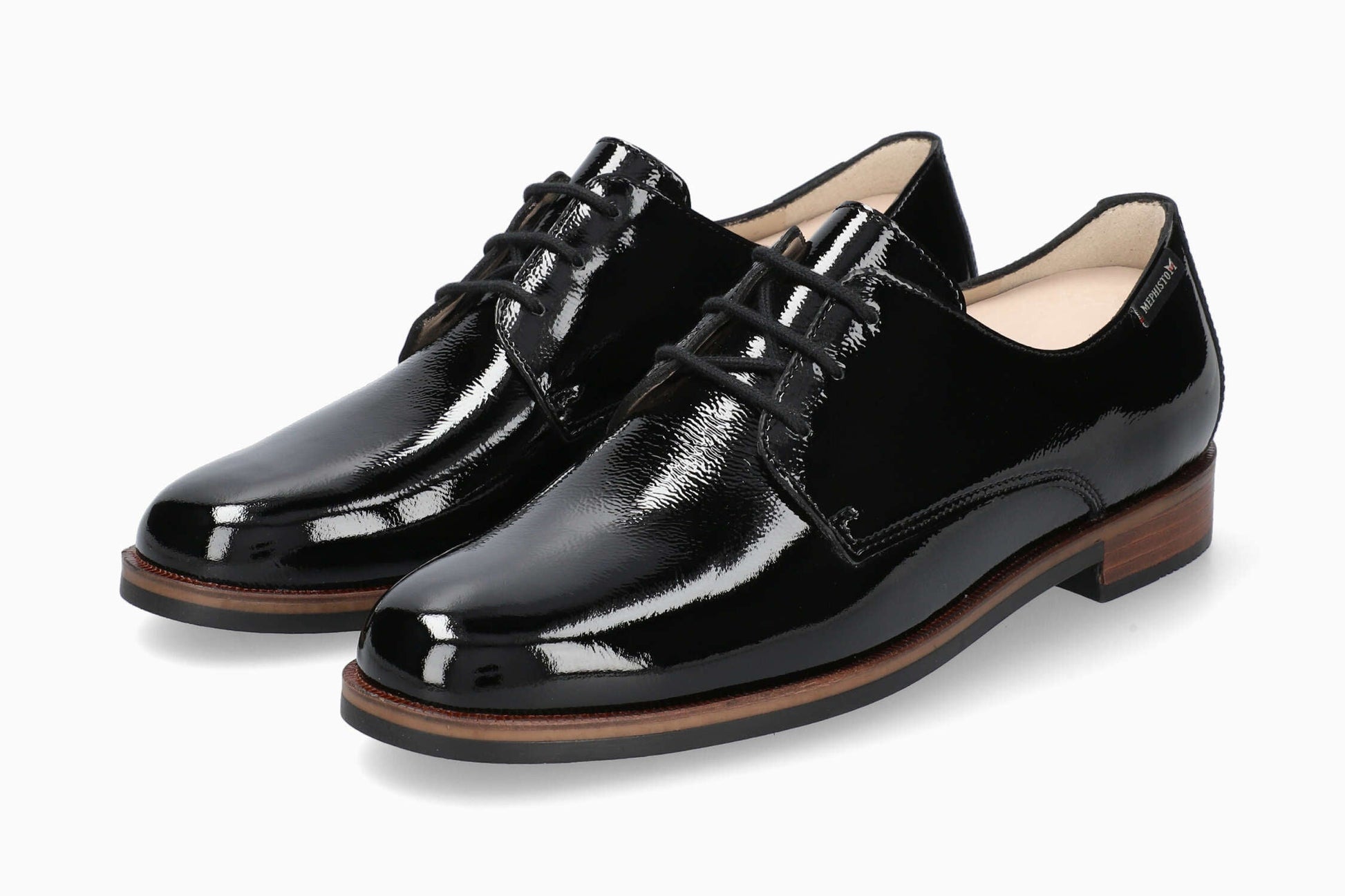 MEPHISTO HELSA Femme Chaussures Ville Noir Cuir Vernis