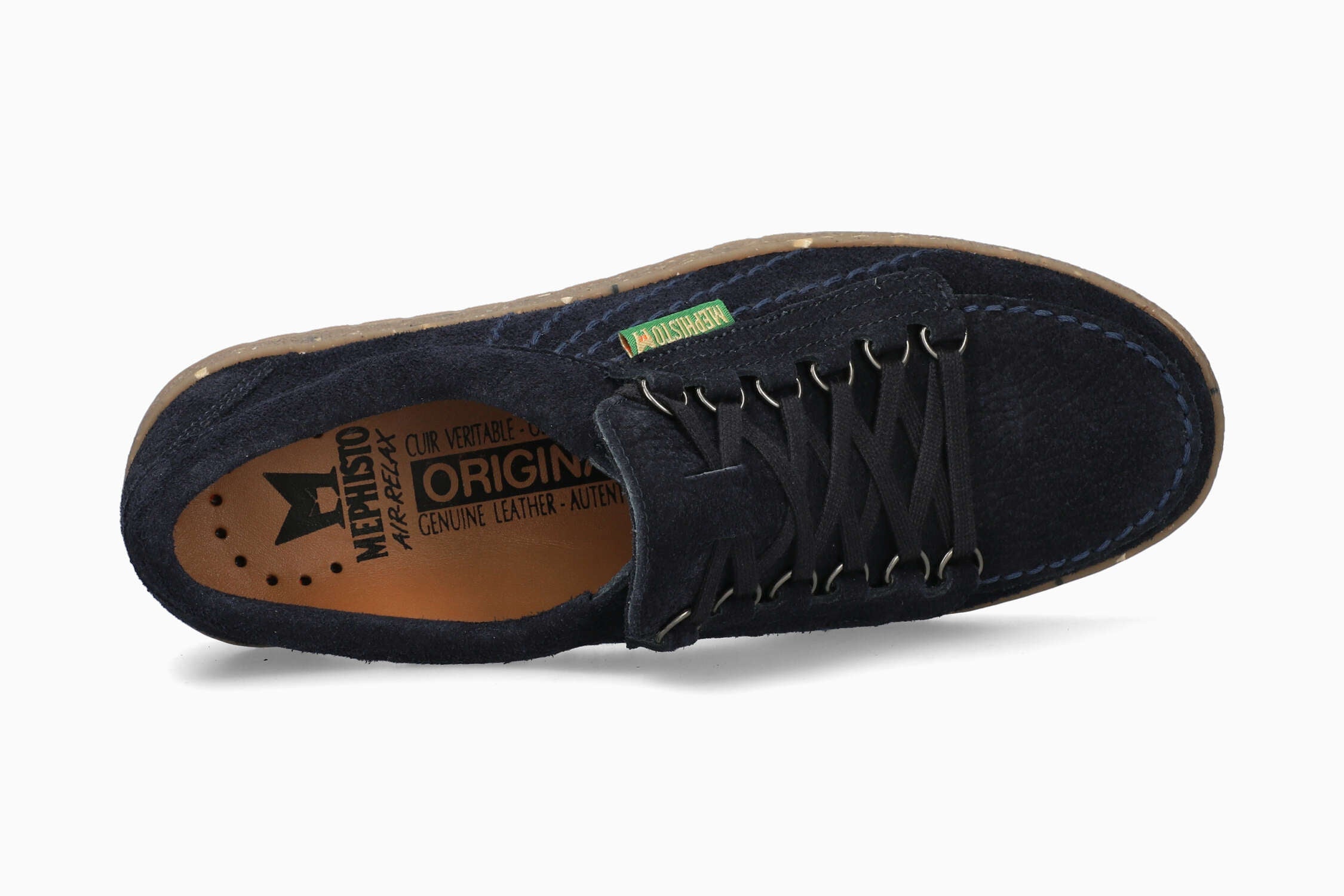 MEPHISTO RAINBOW | Homme Originals Bleu Foncé Cuir Graine Nubuck