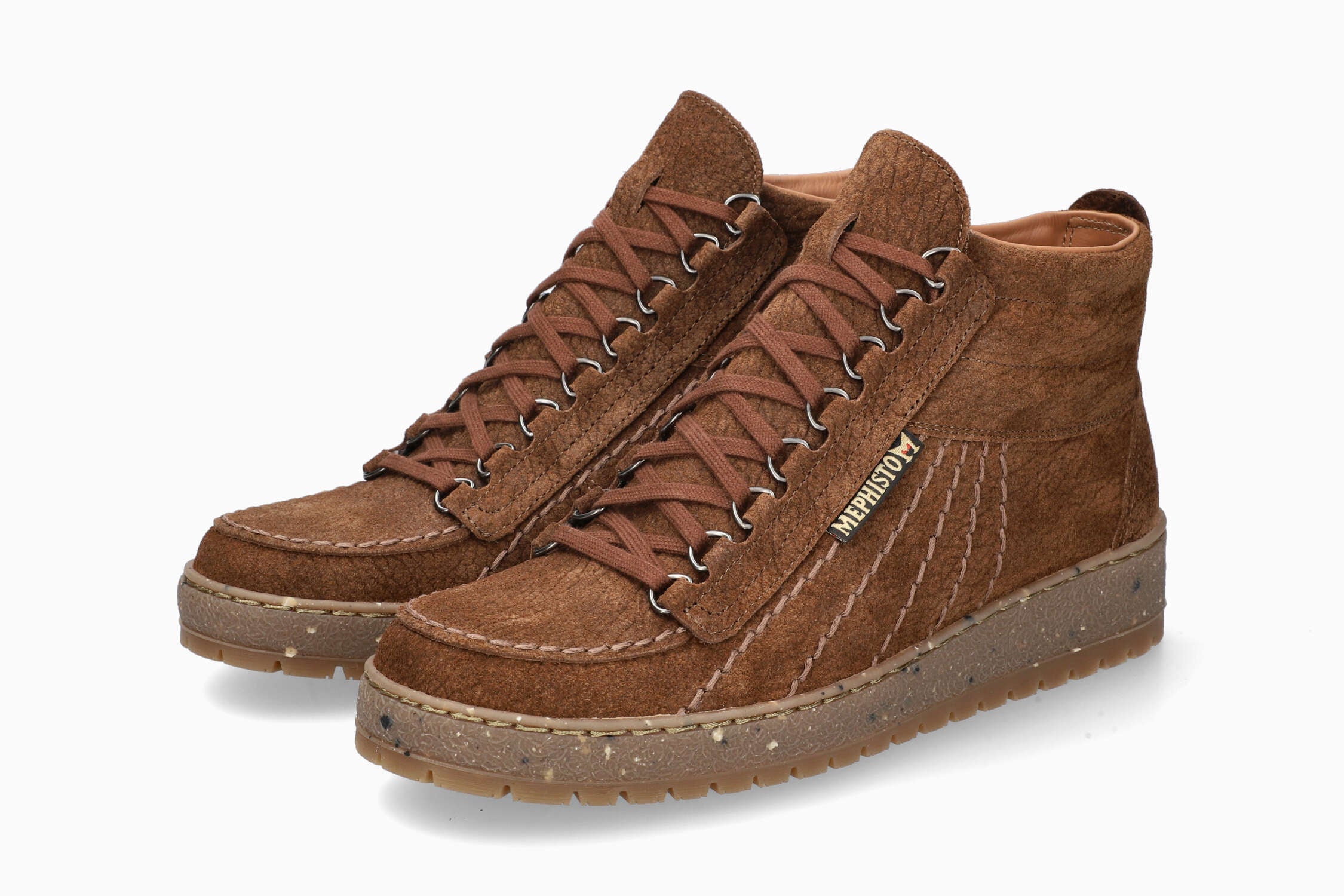 MEPHISTO RAINBOW MID | Men Originals Brown Leather Grainy Nubuck