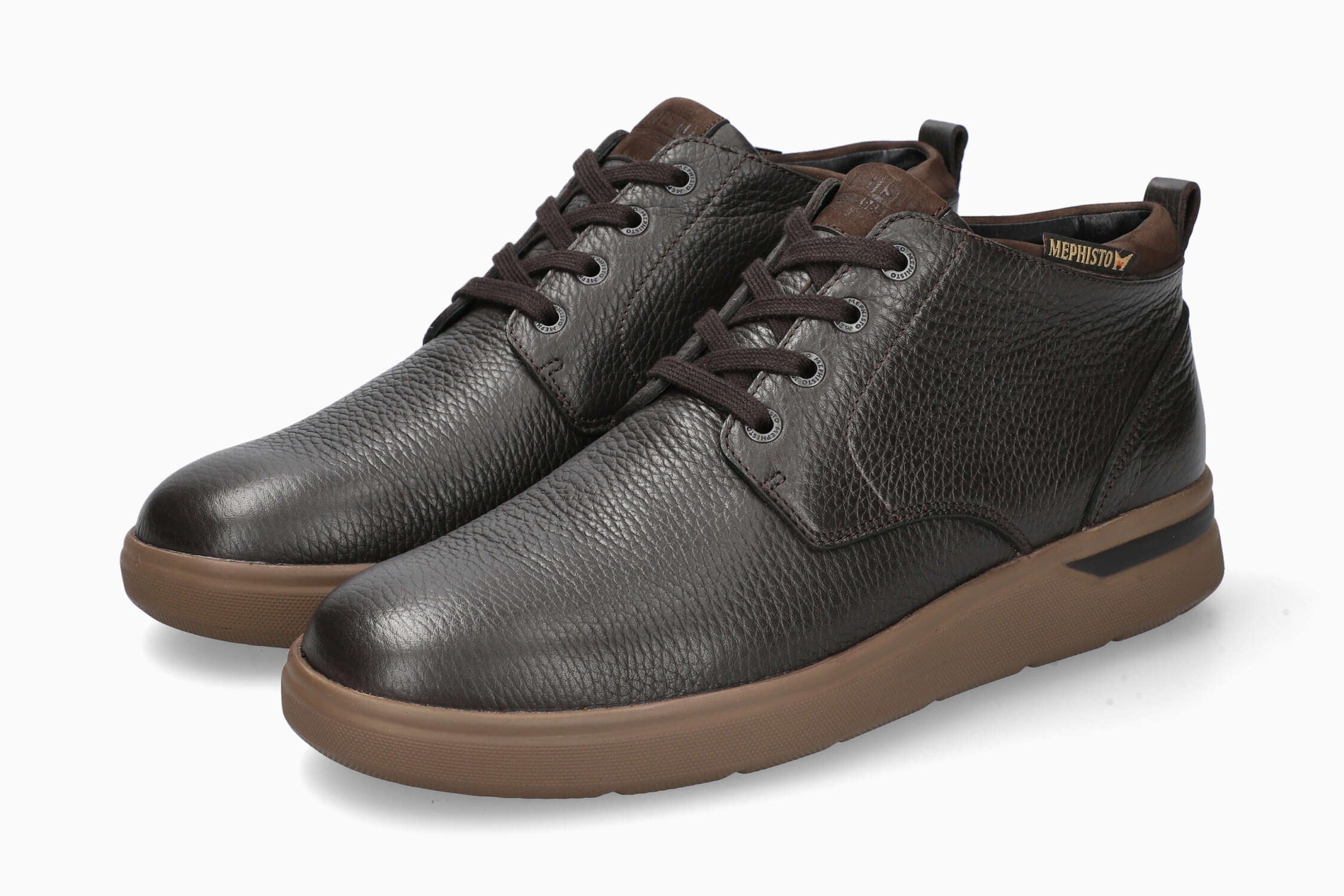 MEPHISTO OLMER | Man Booth Donker Kastanjebruin Leer Glad