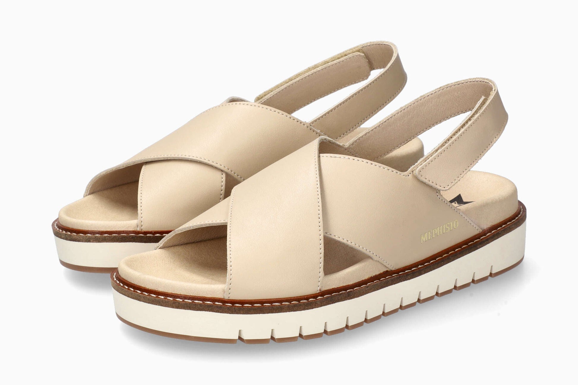 MEPHISTO BLANCHE Women Sandals Beige Leather Smooth Mephisto - Main Image