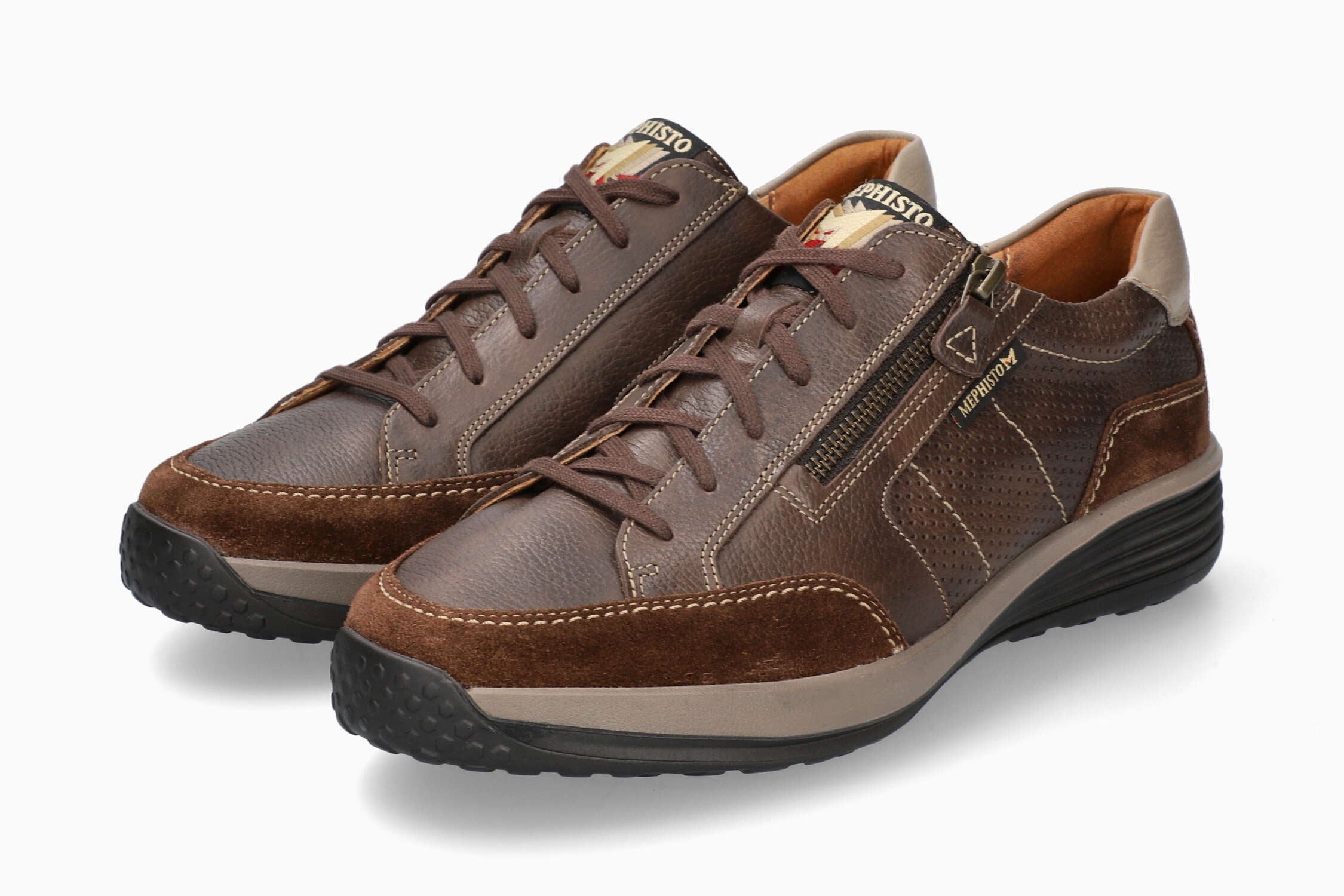 MEPHISTO SACCO | Man Sneaker Donker Kastanjebruin Leer Glad