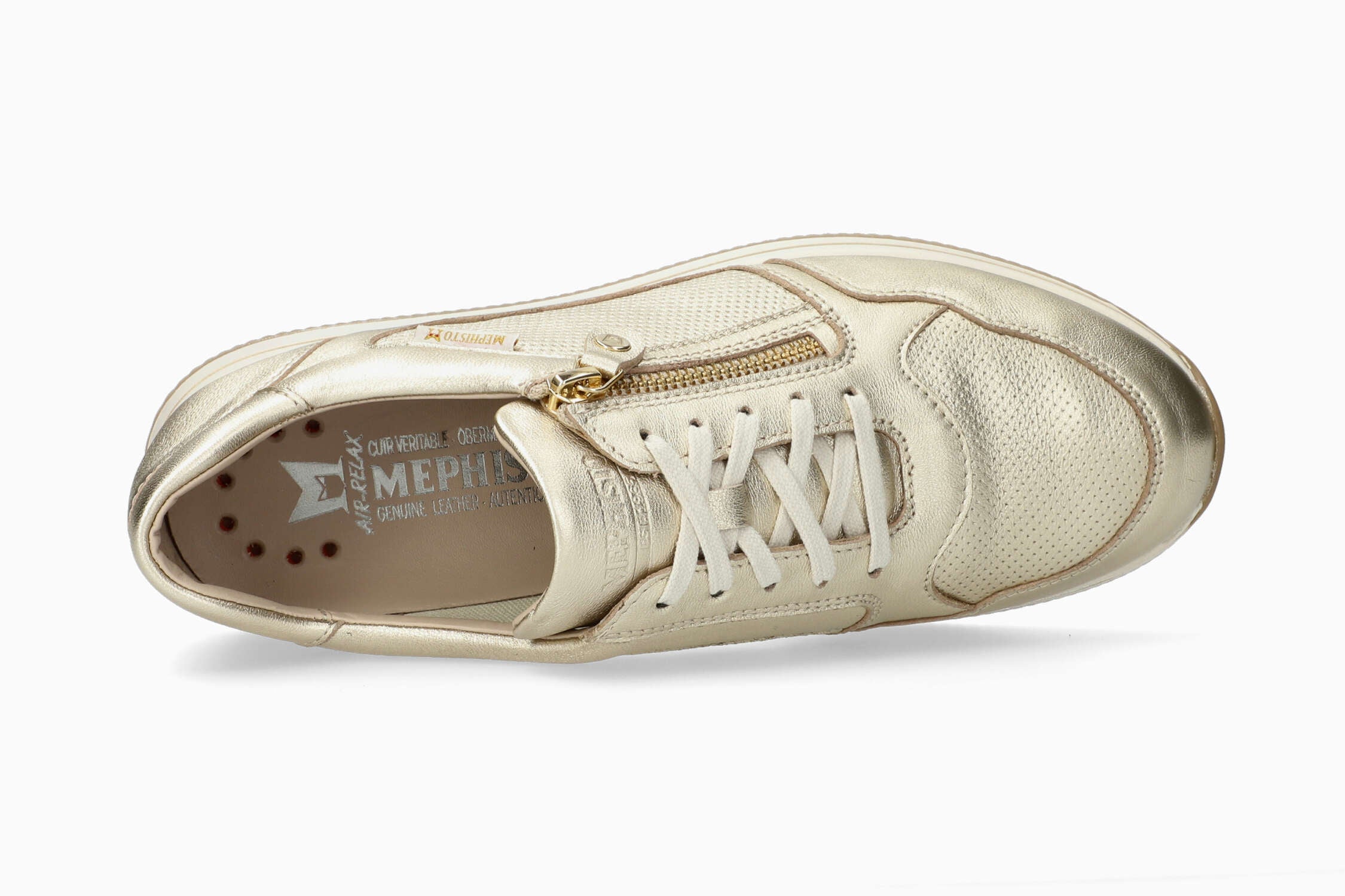 MEPHISTO LEENIE | Femme Sneaker Metallique Cuir Metallise