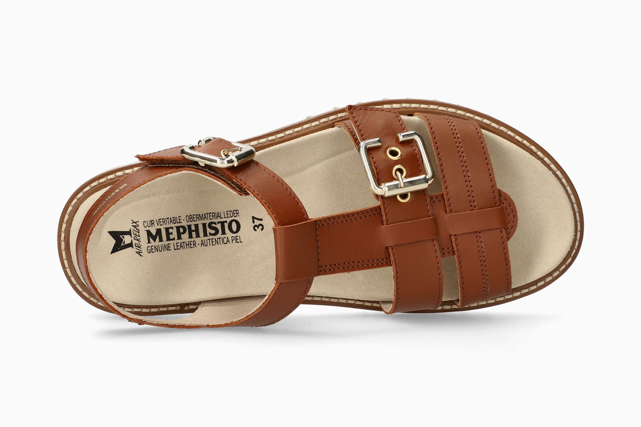 MEPHISTO VALNY | Women Sandals Brown Leather Smooth | Mephisto.com