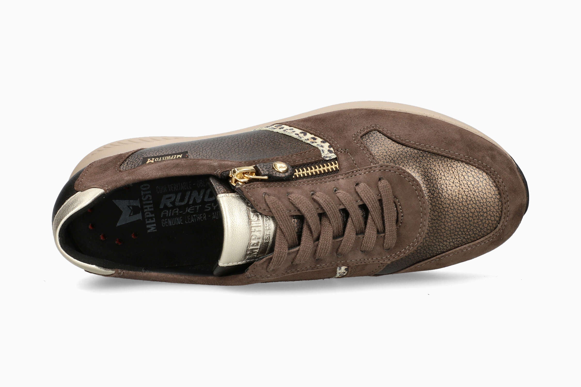 MEPHISTO ブラウン スニーカー25〜25.5 MEPHISTO KIM | Vrouwen Sneaker Kastanjebruin Leer Velouwen