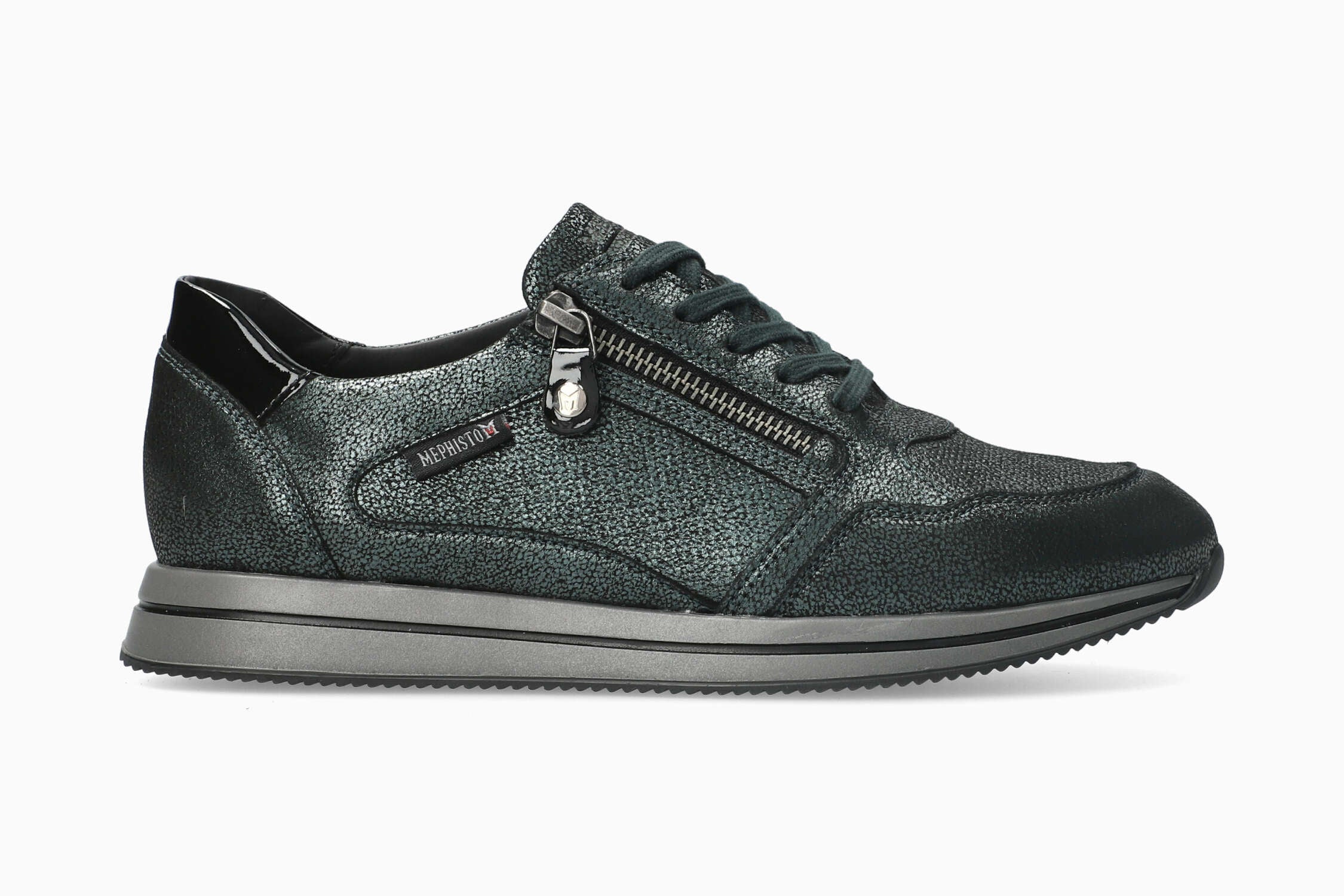 MEPHISTO LEENIE | Femme Sneaker Vert Cuir Metallise Graine