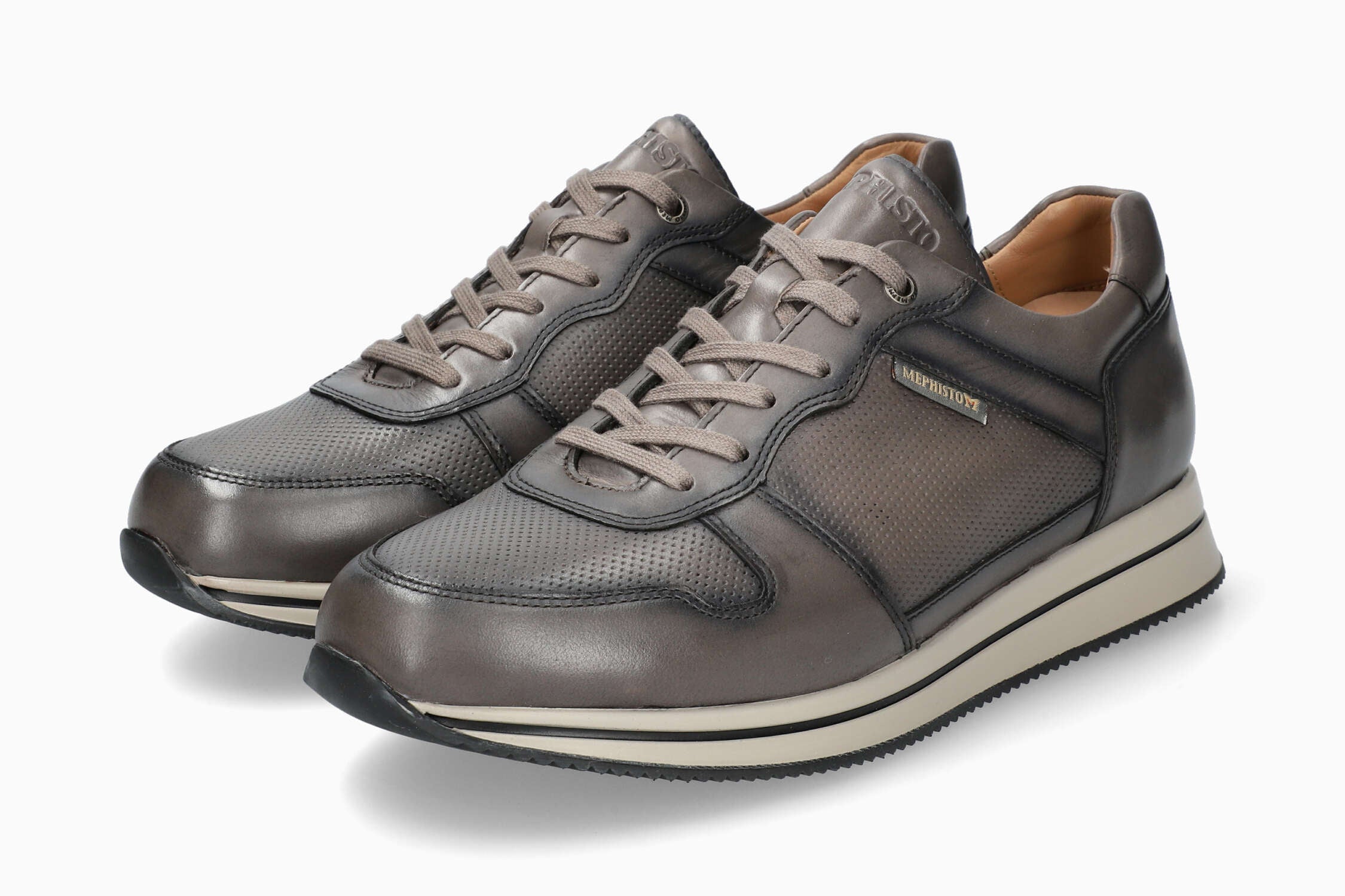 MEPHISTO GEROME | Homme Sneaker Gris Cuir Lisse | Mephisto.com