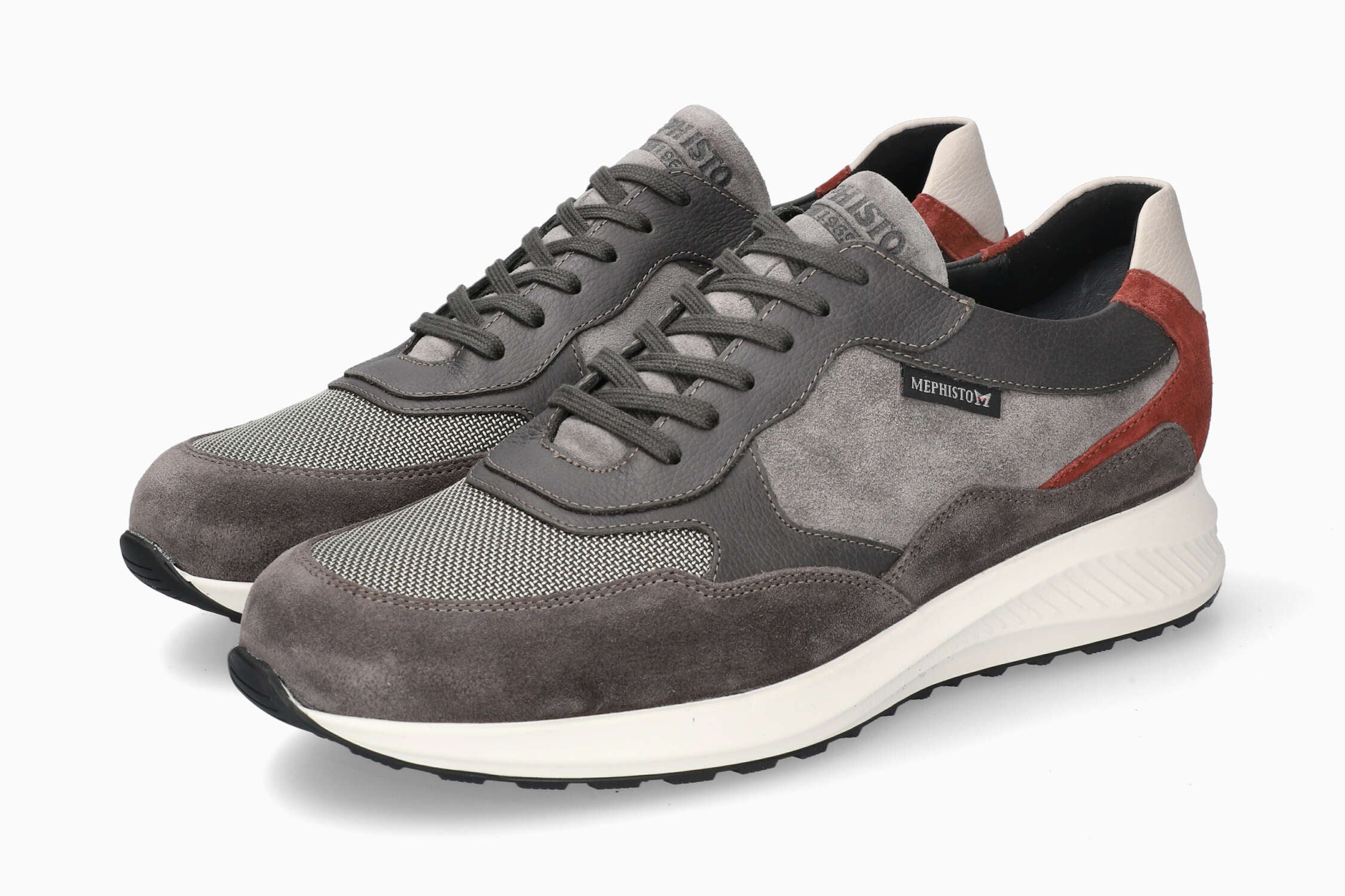 MEPHISTO グレー スニーカー MEPHISTO DRISS | Man Sneaker Donkergrijs Leer Textiel Velouwen