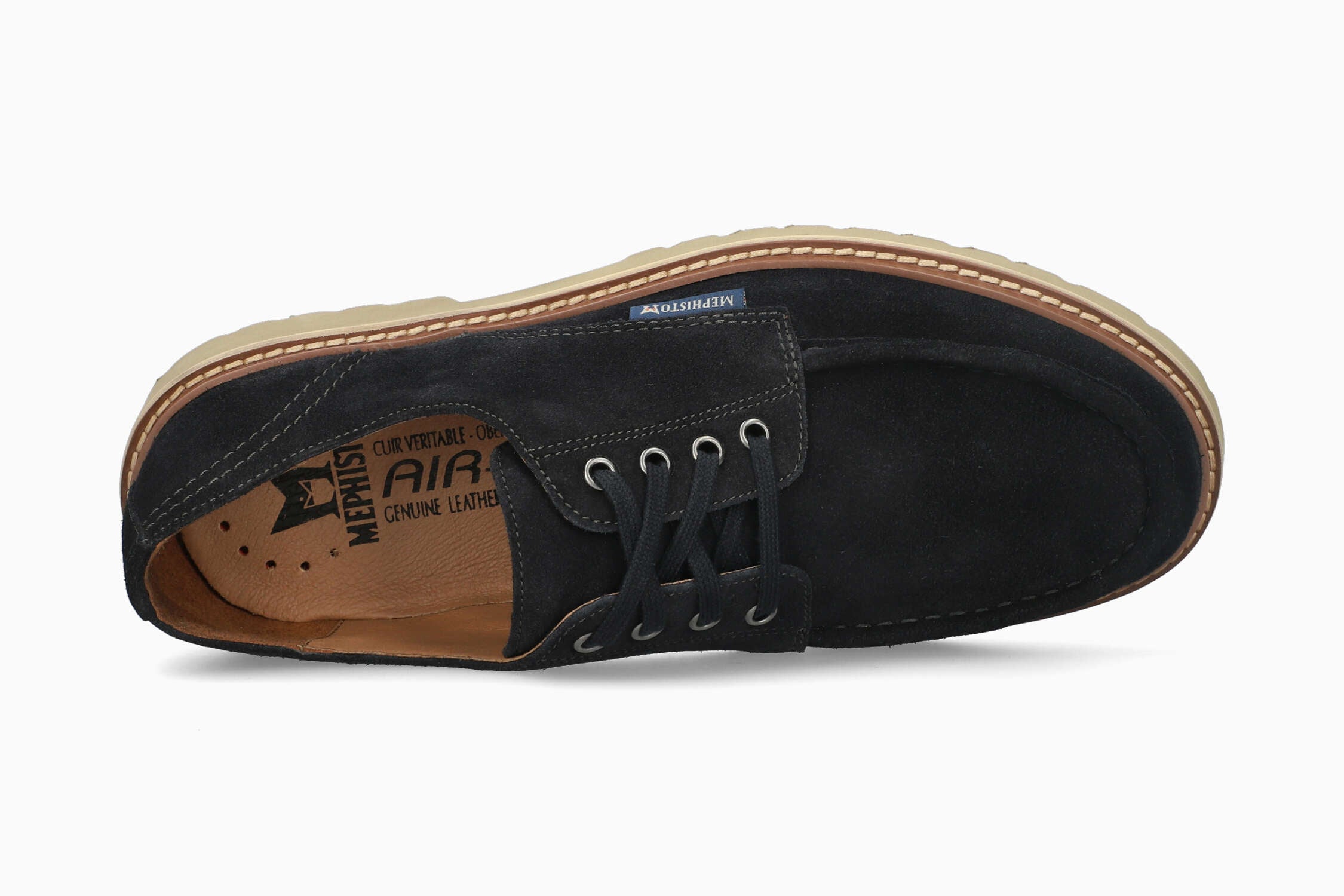 Mephisto Lisandro Sneaker Uomo In Pelle Blu Con Zip E Lacci - Leggere E Tecnologiche