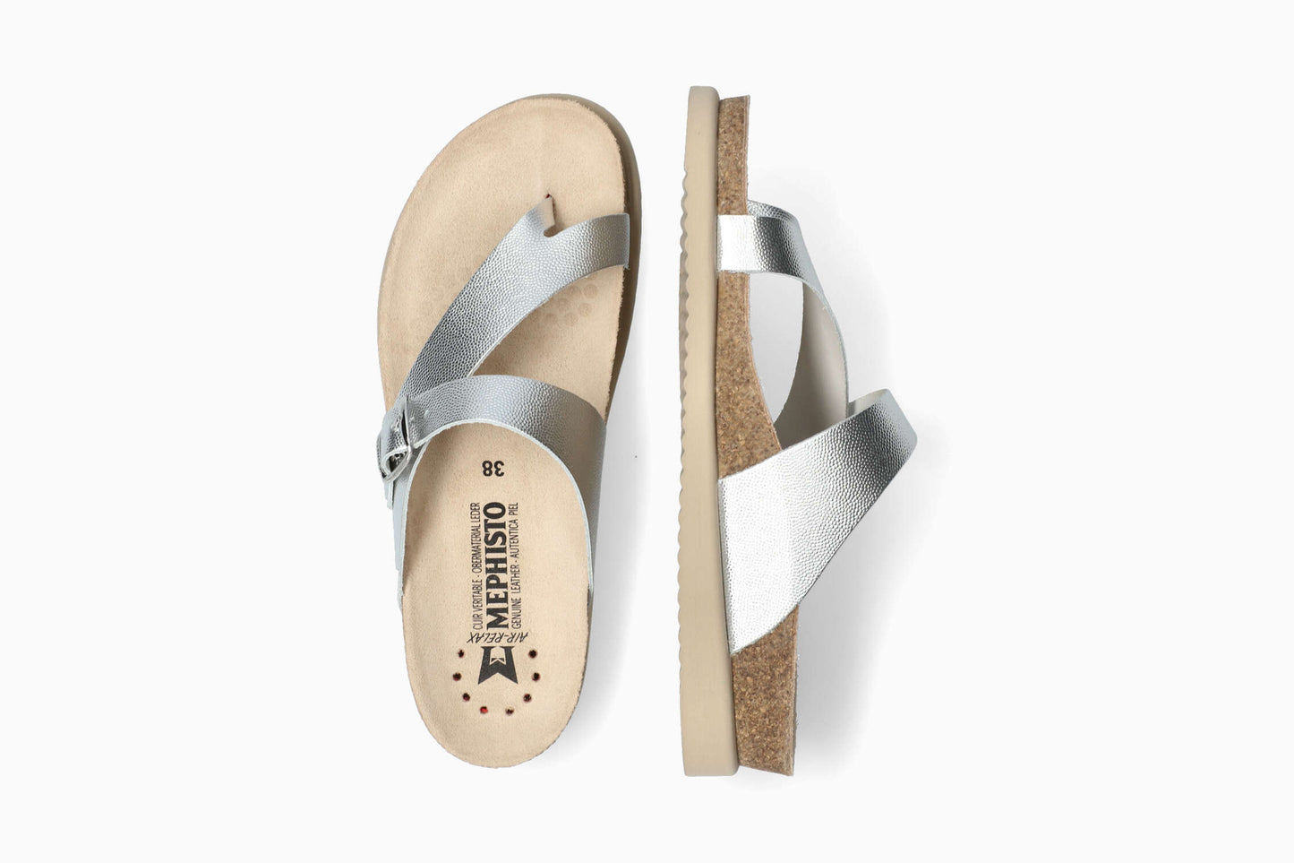 Helen - Silver Women Cork Sandals