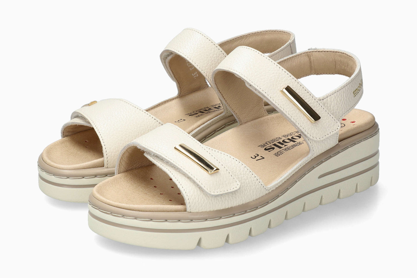 Clem - Light Sand Women Sandals With Heel