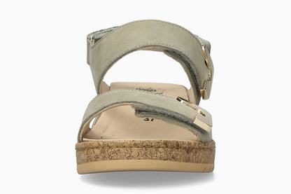 Nawel - Light Khaki Women Sandals With Heel