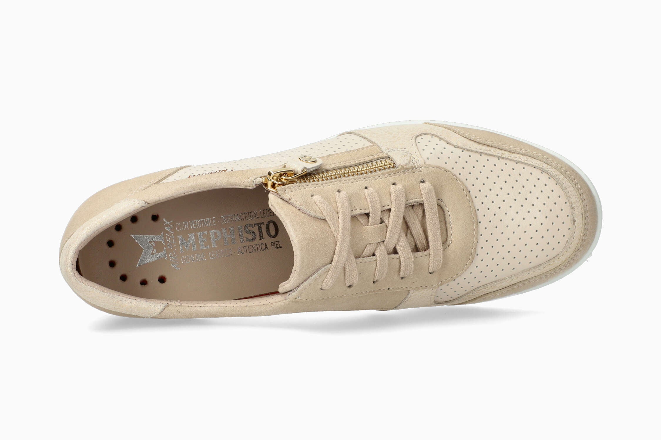 Mocassins Mephisto Royna Femme - Cuir Beige - Taille 37 - Neufs En Boîte