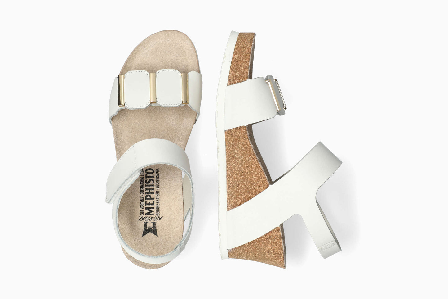 Leonore - White Women Cork Sandals