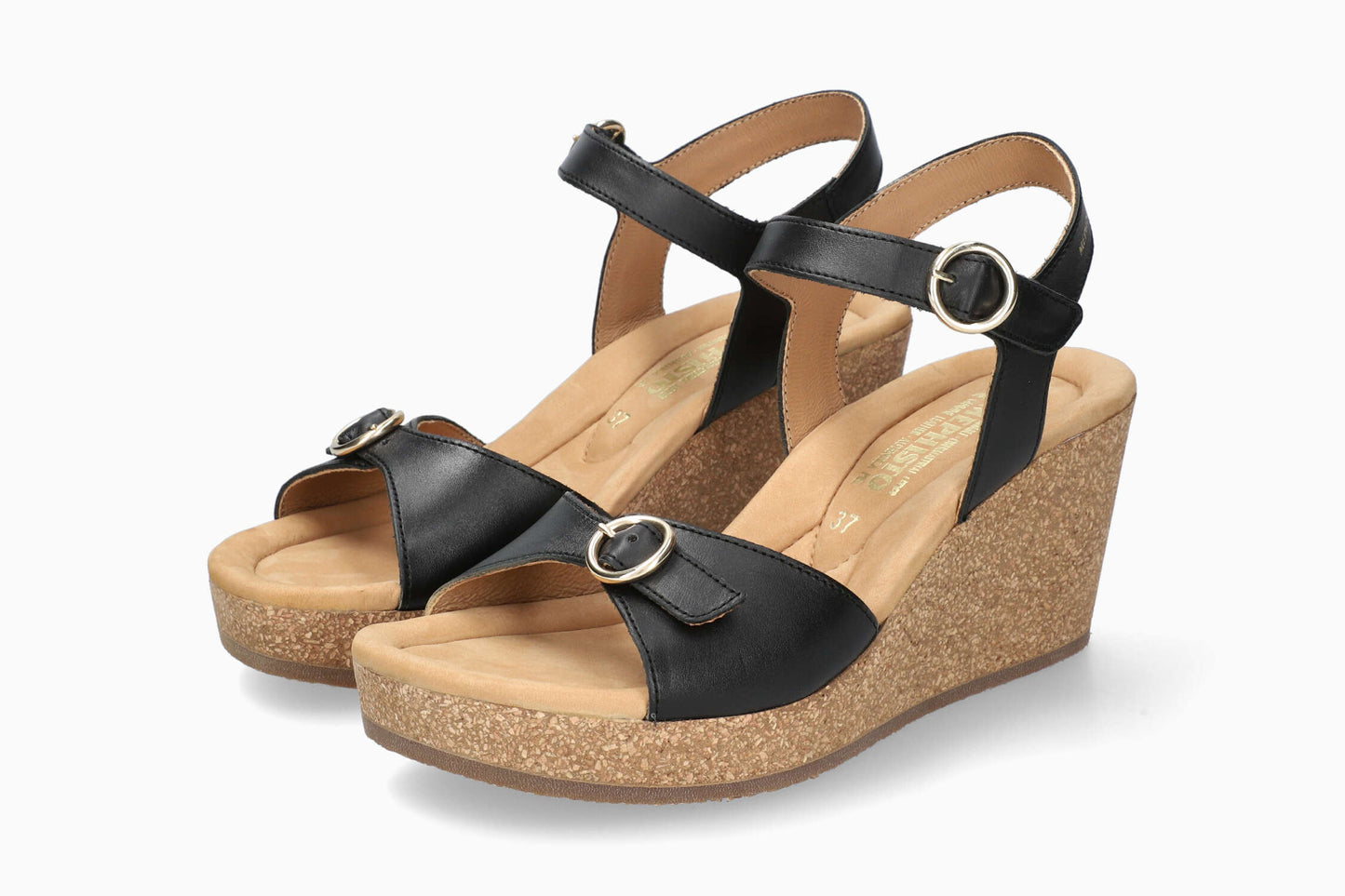 Natalya - Black Women Cork Sandals