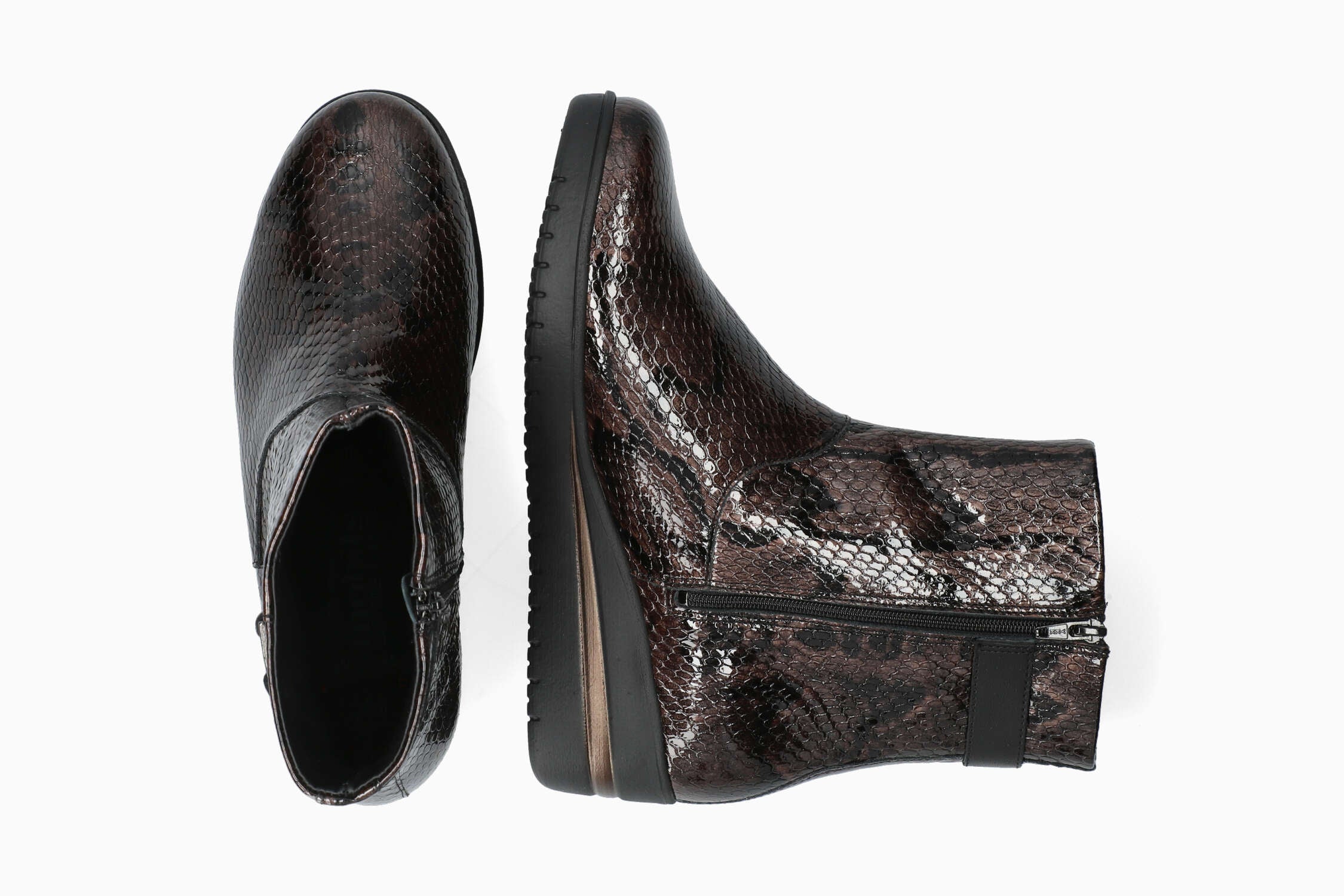 Piper - Bronze Women Ankle Boots With Heel