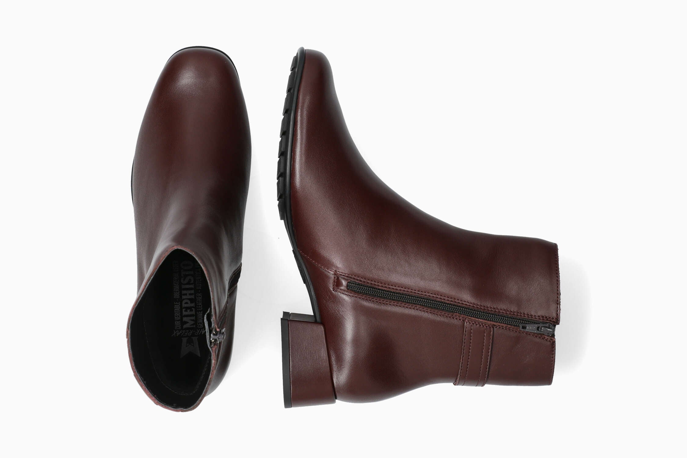Johana - Cordovan Women Ankle Boots With Heel