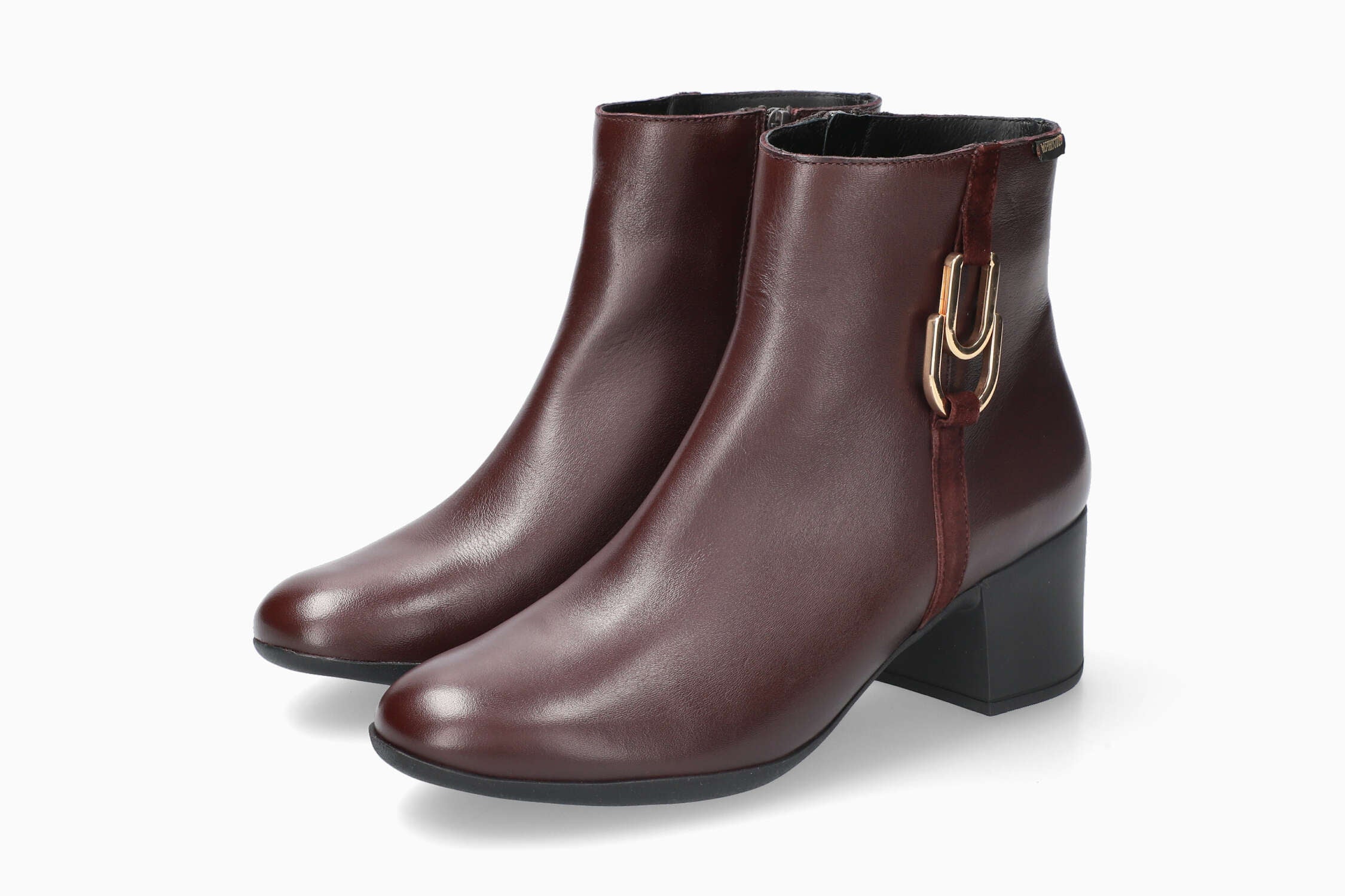 Zina - Cordovan Women Ankle Boots With Heel