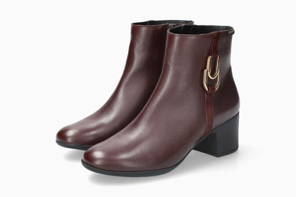 Zina - Cordovan Women Ankle Boots With Heel