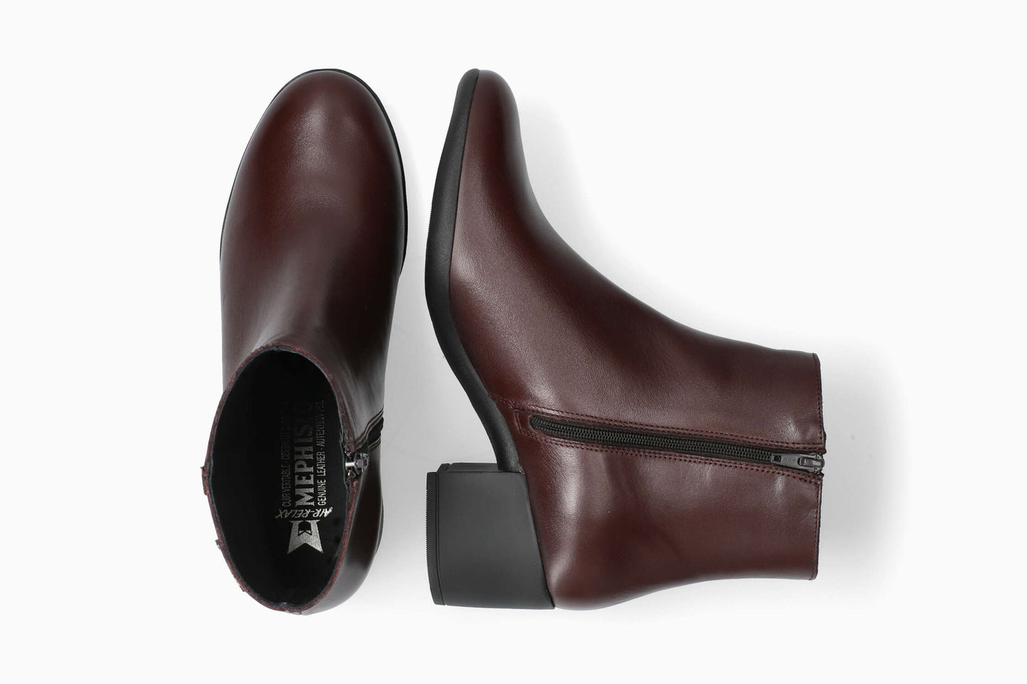 Zina - Cordovan Women Ankle Boots With Heel