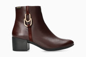 Zina - Cordovan Women Ankle Boots With Heel