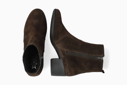 Zelia - Dark Brown Women Ankle Boots With Heel