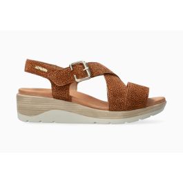 MEPHISTO CLAUDINE | Women Sandals Brown Leather Fancy Printing