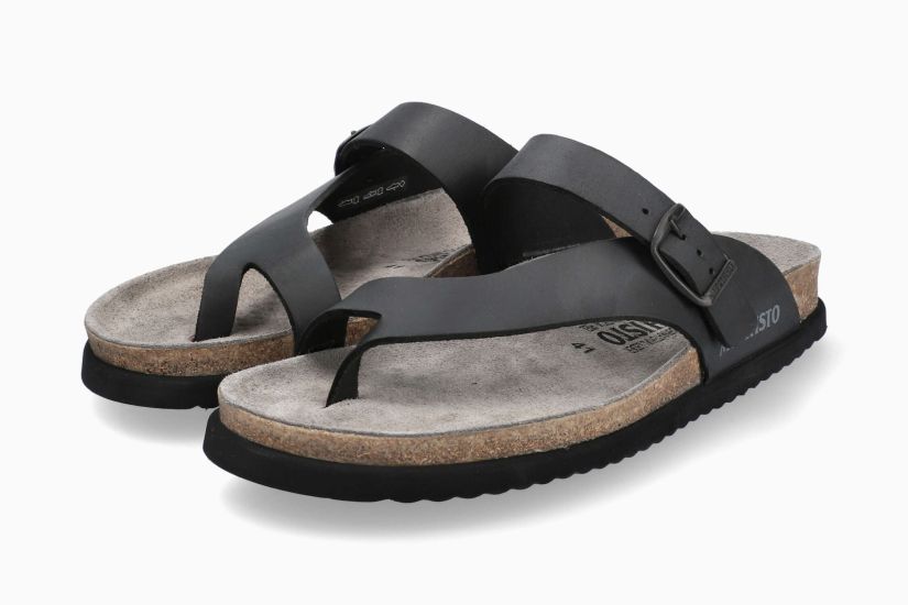 MEPHISTO NIELS | Homme Sandales Voute Liege Noir Cuir Nubuck
