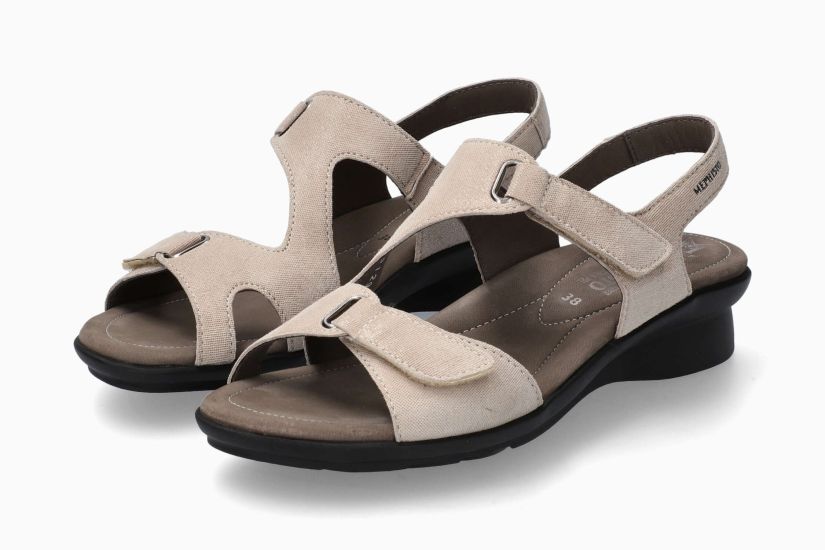 MEPHISTO PARIS | Women Sandals Beige Leather Metallic Fancy Print