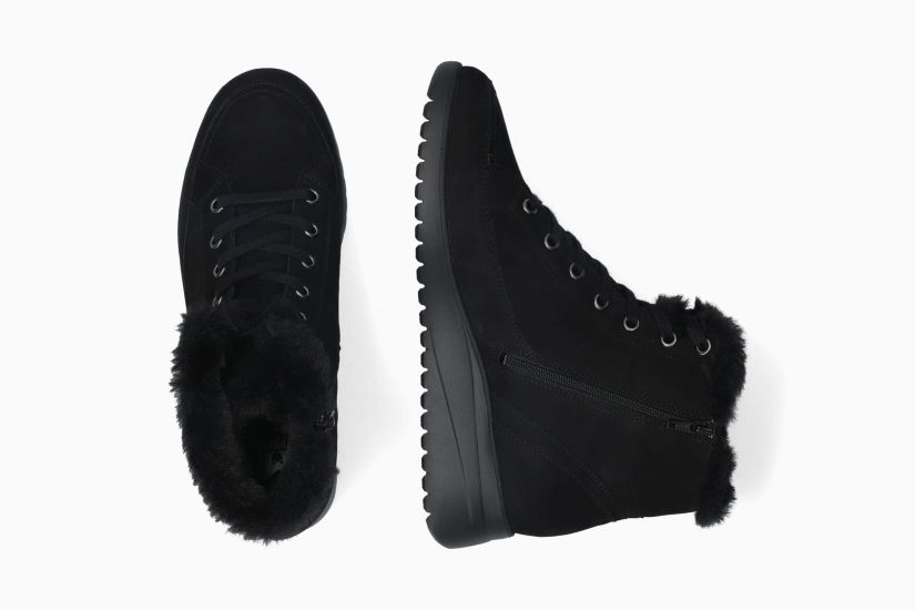 MEPHISTO ILKA | Mujer Bota Negro Cuero Nubuck