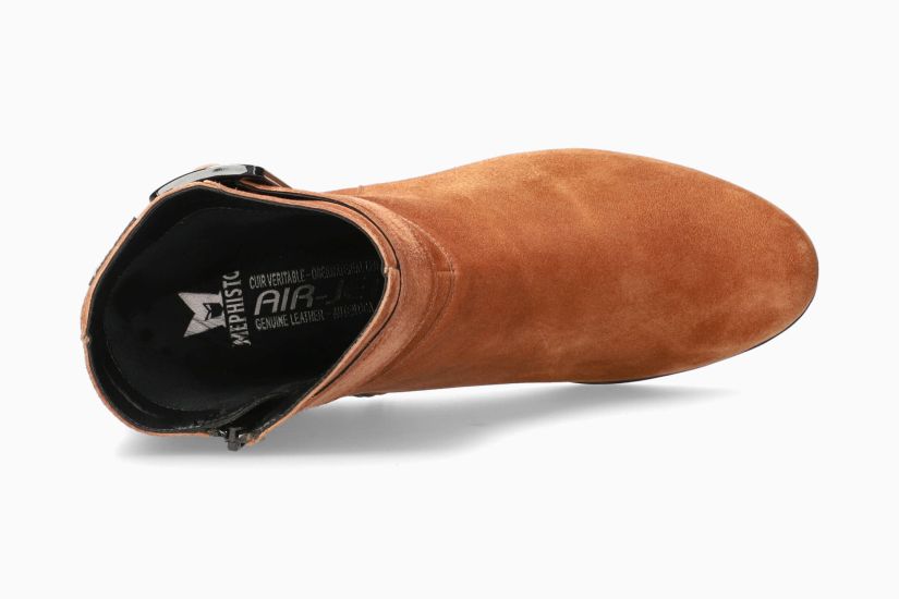 MEPHISTO GIANINA | Mujer Botas De Tacon Marron Cuero Terciopelo