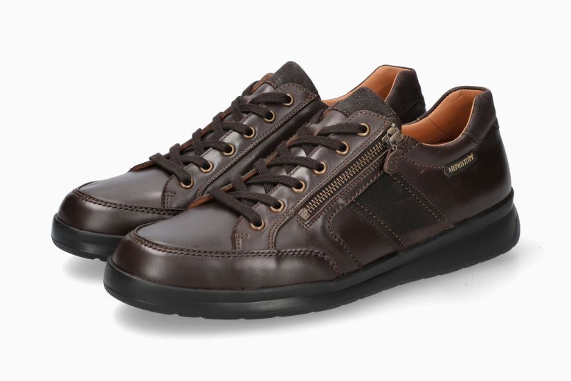 MEPHISTO LISANDRO W. | Herren Sneaker Dunkelbraun Leder Glatt