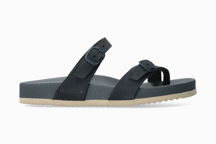 MEPHISTO KRISTAL | Damen Sandalen Dunkelblau Leder Veloursleder