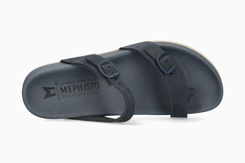 MEPHISTO KRISTAL | Damen Sandalen Dunkelblau Leder Veloursleder