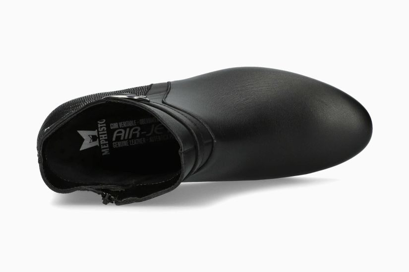 MEPHISTO GARANCE | Damen Absatz Stiefeletten Schwarz Leder Glatt