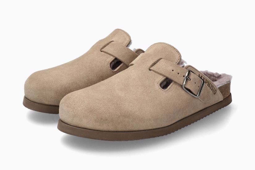 MEPHISTO NILSEN | Men Cork Sandals Grey Leather Velvet