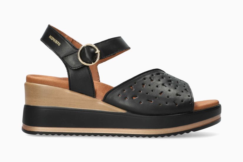MEPHISTO SERAFIA | Damen Sandaletten Schwarz Leder Glatt