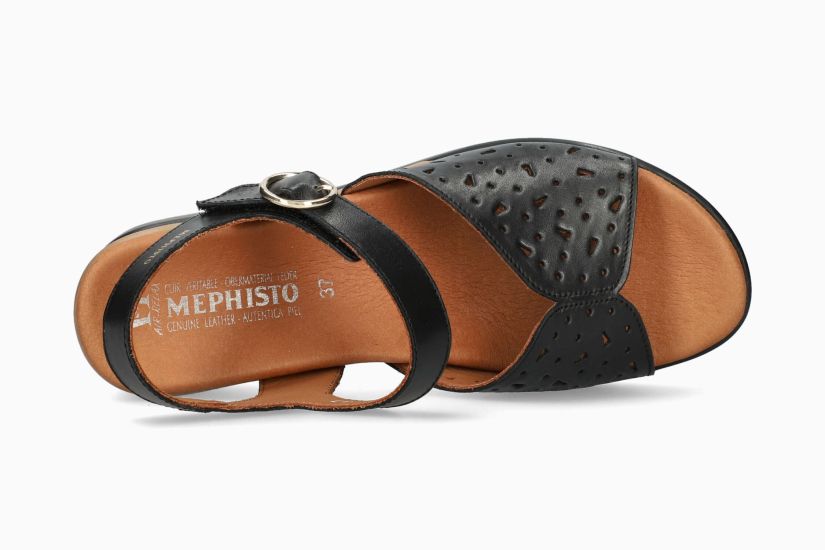 MEPHISTO SERAFIA | Damen Sandaletten Schwarz Leder Glatt