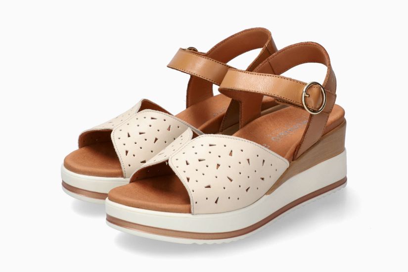 MEPHISTO SERAFIA | Damen Sandaletten Grau Leder Glatt