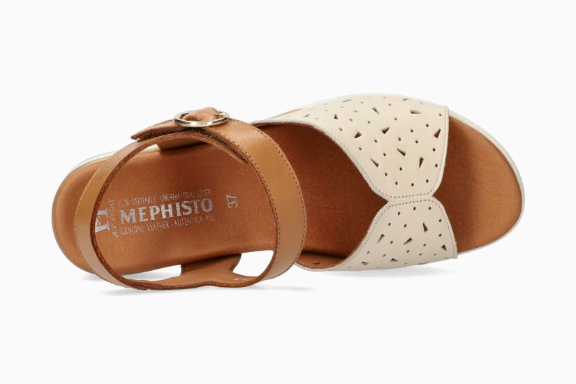 MEPHISTO SERAFIA | Damen Sandaletten Grau Leder Glatt