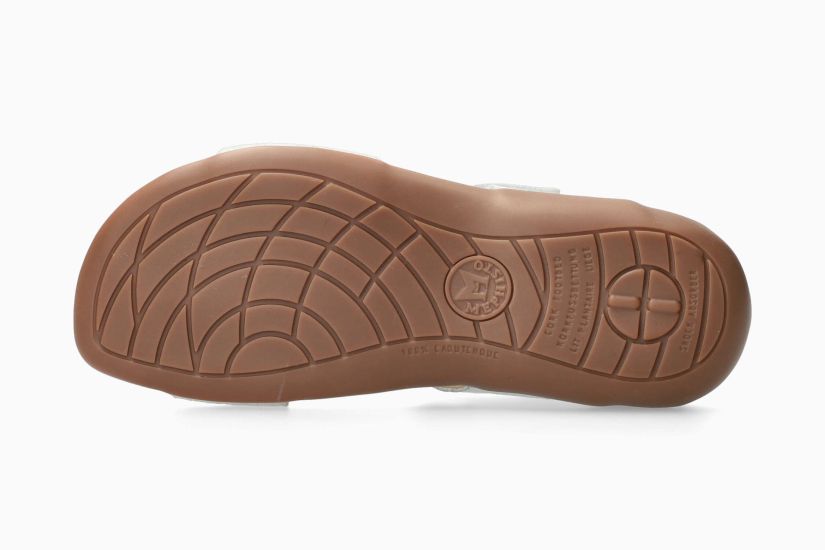 MEPHISTO AGAVE | Vrouwen Arch Sandalen Wit Leer Metallise