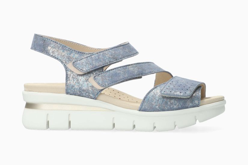 MEPHISTO RICIA | Damen Sandalen Blau Leder Metallik-look