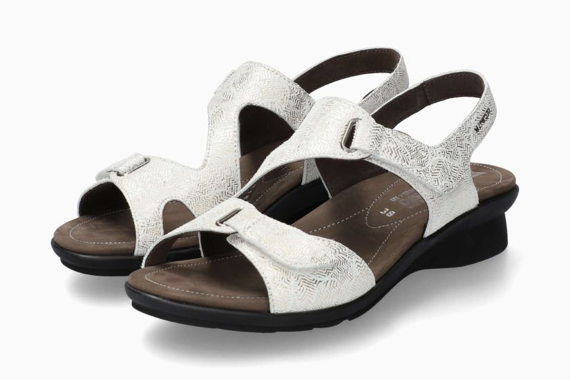 MEPHISTO PARIS | Women Sandals White Leather Fancy Printing