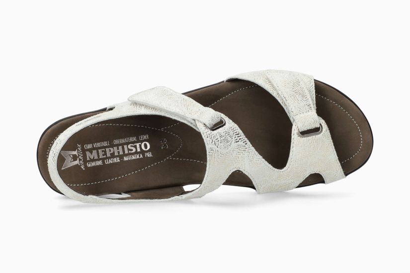 MEPHISTO PARIS | Women Sandals White Leather Fancy Printing