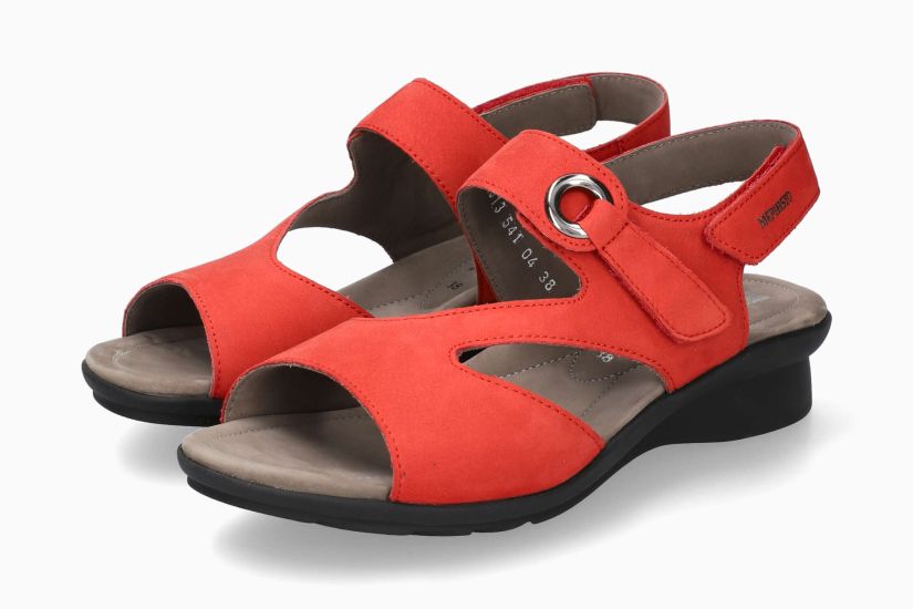 MEPHISTO PRISSIE | Femme Sandales Rouge Cuir Nubuck