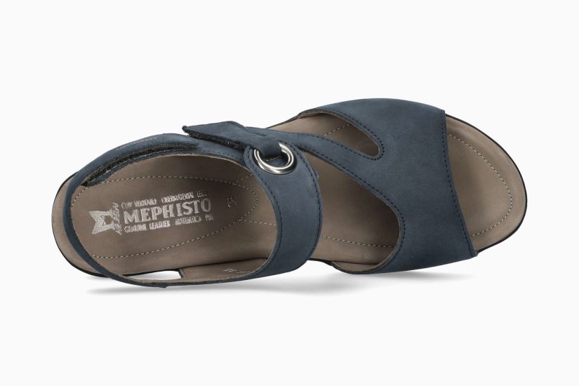 MEPHISTO PRISSIE | Femme Sandales Bleu Cuir Nubuck